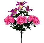 Искусственные цветы букет лилии и розы, 54см  7060 изображение 1