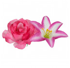 Искусственные цветы букет лилии и розы, 54см  7060 изображение 5