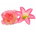 Искусственные цветы букет лилии и розы, 54см  7060 изображение 7