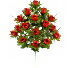 Искусственные цветы букет бутоны роз высокие в зеленой листве, 74см  7063 изображение 1