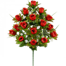 Искусственные цветы букет бутоны роз высокие в зеленой листве, 74см  7063 изображение 2375