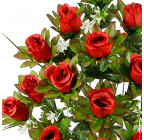 Искусственные цветы букет бутоны роз высокие в зеленой листве, 74см  7063 изображение 2