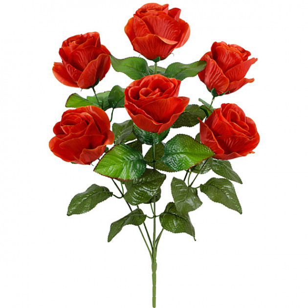 Искусственные цветы букет розы атласные Бокал, 67см  7064 изображение 2376