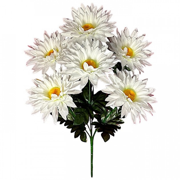 Штучні квіти букет ромашка біла об'ємна, 42см 7137 зображення 4388