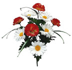 Искусственные цветы букет гвоздики с ромашками, 45см  7139 изображение 1