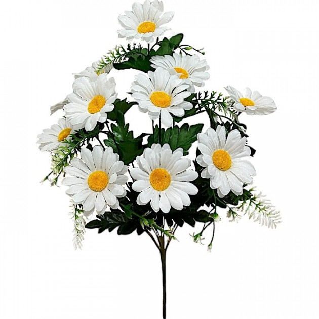 Штучні квіти букет ромашка біла, 55см 7147 зображення 4365