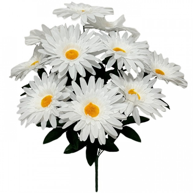 Штучні квіти букет ромашка біла 11 голів, 54см 7150 зображення 4367