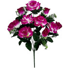 Штучні квіти букет атласні троянди з бутонами, 60см 7151 зображення 1