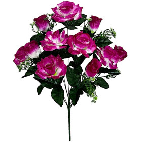 Искусственные цветы букет розы атласные с бутонами, 60см  7151 изображение 4368