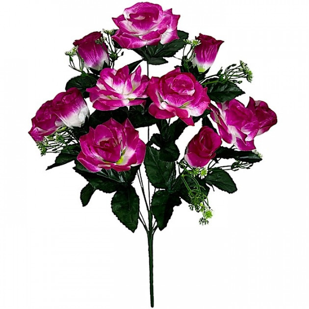 Штучні квіти букет атласні троянди з бутонами, 60см 7151 зображення 4368