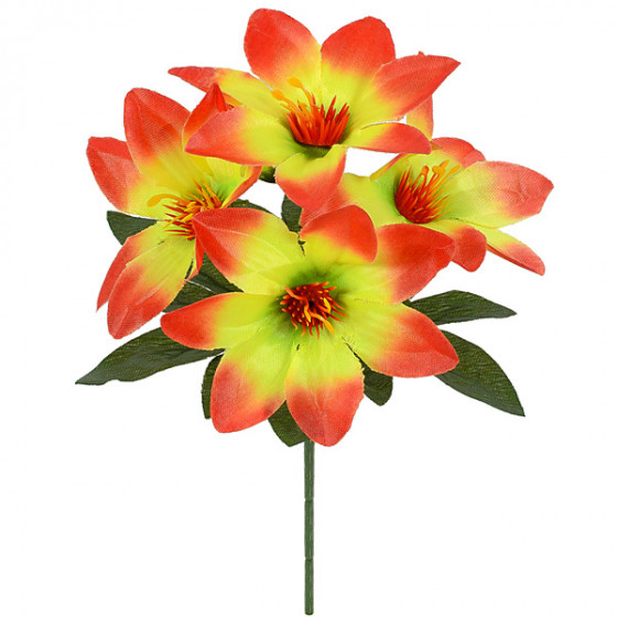 Искусственные цветы букет бордюрный атласный лилия крупная, 21см  6049 изображение 3