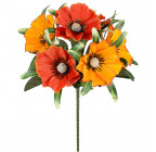 Искусственные цветы букет маков Коробочка, 21см  374 изображение 1