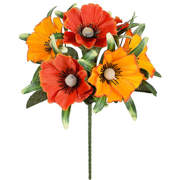Искусственные цветы букет маков Коробочка, 21см  374 изображение 2546