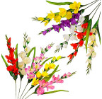Искусственные цветы гладиолус Люкс одиночная ветка, 64см  376 изображение 4