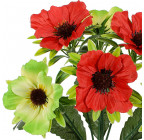 Искусственные цветы букет маки атласные двухцветные, 29см  378 изображение 2