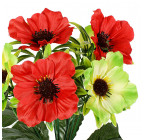 Искусственные цветы букет маки атласные двухцветные, 29см  378 изображение 5