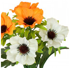 Искусственные цветы букет маки атласные двухцветные, 29см  378 изображение 6