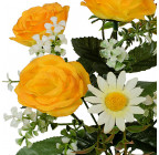 Искусственные цветы букет розы декоративные с ромашками, 28см  385 изображение 2