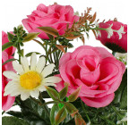 Искусственные цветы букет розы декоративные с ромашками, 28см  385 изображение 7