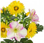 Искусственные цветы букет астры с бутончиками и орхидеями, 30см  390 изображение 2