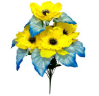Искусственные цветы букет пионов с каллами атлас,  52см 0176/Р изображение 1