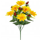 Искусственные цветы букет  хризантем с калиной , 60см  7090 изображение 1