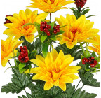 Штучні квіти букет хризантем з калиною, 59см 7090 зображення 2
