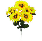 Искусственные цветы букет герберы с ресничками, 36см  6093 изображение 1