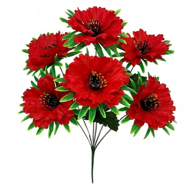 Искусственные цветы букет маки кружевные, 48см  6103 изображение 4321