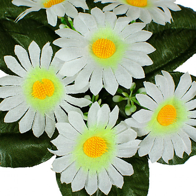 Штучні квіти букет заливка ромашка біла, 21см 7111 зображення 4350