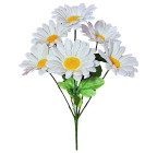 Штучні квіти букет ромашка біла 6-ка, 33см 7118 зображення 1