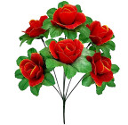 Искусственные цветы букет розы на подложке, 37см  7122 изображение 1