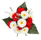 Штучні квіти букет оксамитові гвоздики з ромашками, 36см 8084 зображення 1