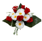 Штучні квіти букет оксамитовий бутон з ромашкою, 38см 8085 зображення 1