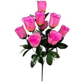 Искусственные цветы букет бутоны роз Девятка, 58см  8087 изображение 4343