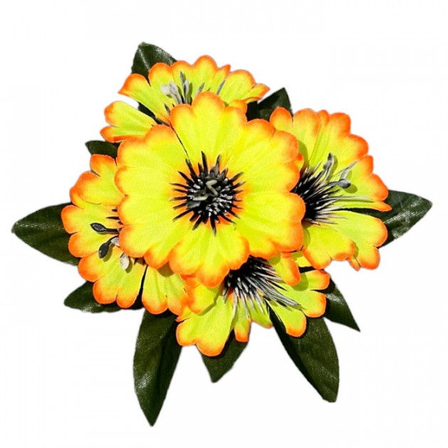 Штучні квіти букет волошки бордюрні кольорові, 19см 8201 зображення 4422