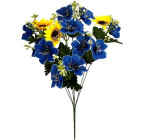 Искусственные цветы букет васильки и подсолнухи серия Украина, 55см  8202 изображение 1