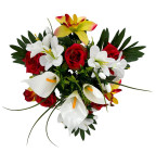 Искусственные цветы букет микс орхидеи, розы, каллы, 48см  330 изображение 2