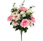Штучні квіти букет мікс троянди, айстри, альстромерії, 65см 332 зображення 1