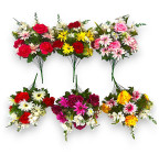 Искусственные цветы букет микс розы, астры, альстромерии, 65см  332 изображение 3