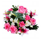 Искусственные цветы букет микс розы, лилии, альстромерии, 56см  336 изображение 3