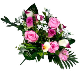 Искусственные цветы букет микс розы, каллы, мелкоцвет, 56см  337 изображение 4415