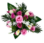 Штучні квіти букет мікс троянди, кали, дрібноцвіт, 56см 337 зображення 2