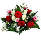 Искусственные цветы букет микс розы, каллы, мелкоцвет, 56см  337 изображение 4