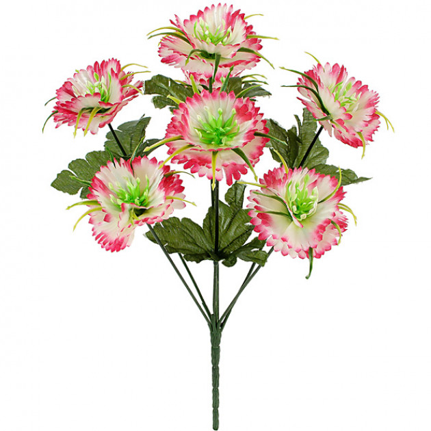 Штучні квіти букет маргаритки з атласу об'ємні, 32см 7015/Р зображення 3863