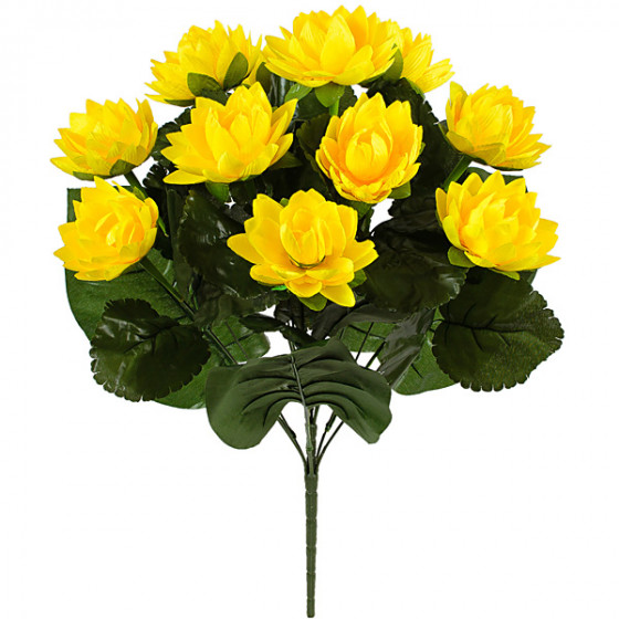 Искусственные цветы букет атласных лотосов VIP, 51см 112/Р изображение 3