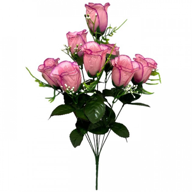 Искусственные цветы букет бутонов роз 8-ка, 48см  0190 изображение 4348