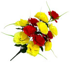 Искусственные цветы букет гвоздик двухцветных, 50см  0191 изображение 1