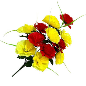 Искусственные цветы букет гвоздик двухцветных, 50см  0191 изображение 4349