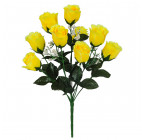 Искусственные цветы букет бутон розы с гипсофилой, 38см  726 изображение 1